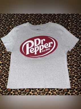 Dr Pepper Est. 1885 Graphic T-Shirt Gray Red Logo Size XL